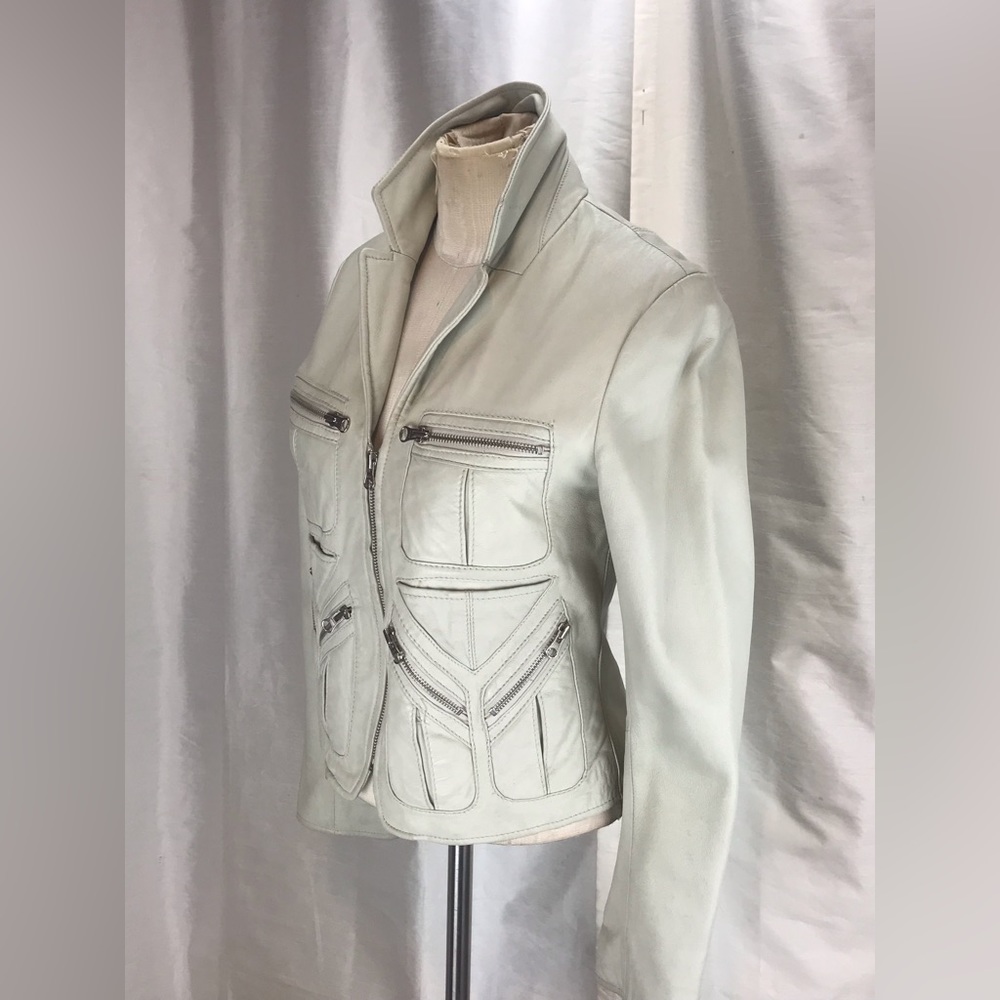 BCBG MaxrAzria LEATHER JACKET XS